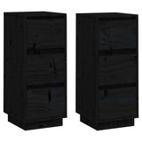 Vidaxl dressoirs 2 st 32x34x75 cm massief grenenhout zwart
