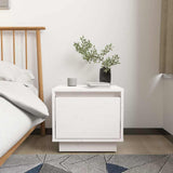 Vidaxl nachtkastje 35x34x32 cm massief grenenhout wit