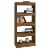 Vidaxl boekenkast kamerscherm 60x30x135 cm bewerkt hout bruineiken