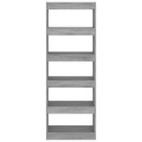 Vidaxl boekenkast kamerscherm 60x30x166 cm bewerkt hout grijs sonoma