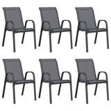Vidaxl tuinstoelen stapelbaar 6 st textileen stof grijs