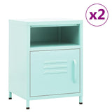 Vidaxl nachtkastjes 2 st 35x35x51 cm staal mintkleurig