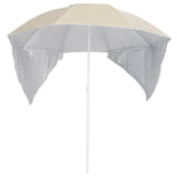 Vidaxl strandparasol met zijwanden 215 cm zandkleurig