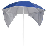 Vidaxl strandparasol met zijwanden 215 cm blauw