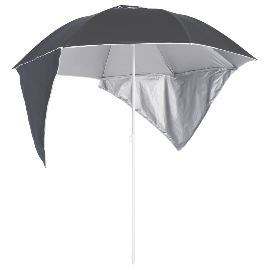 Vidaxl strandparasol met zijwanden 215 cm antracietkleurig