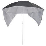 Vidaxl strandparasol met zijwanden 215 cm antracietkleurig