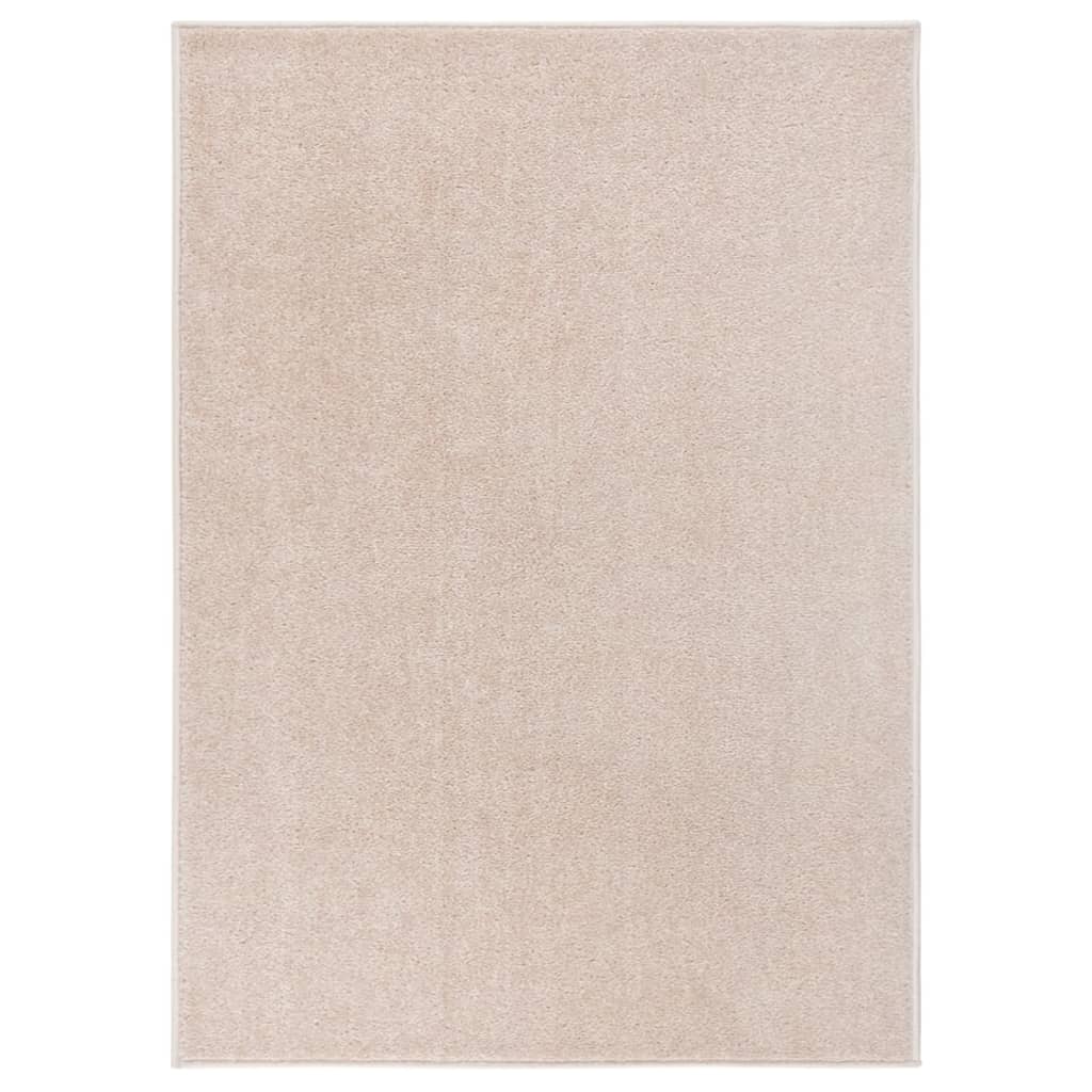 Vidaxl vloerkleed kortpolig 140x200 cm donkerbeige