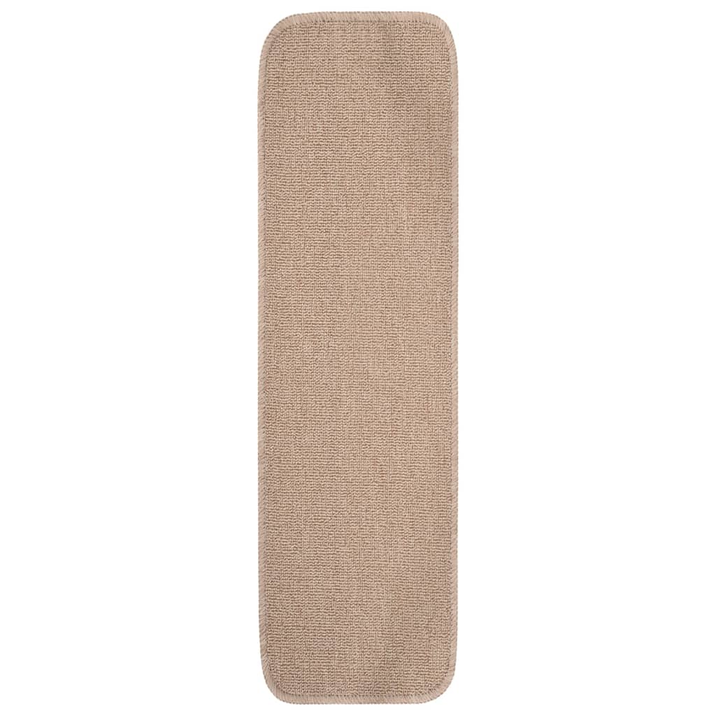 Vidaxl trapmatten 15 st anti-slip rechthoekig 75x20 cm beige