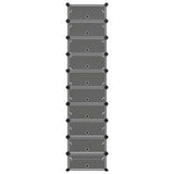 Vidaxl schoenenrek 44x32x174 cm polypropeen zwart