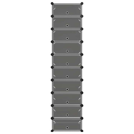 Vidaxl schoenenrek 44x32x174 cm polypropeen zwart