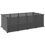 Vidaxl dierenhok klein 144x74x46,5 cm polypropeen en staal zwart