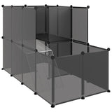 Vidaxl dierenhok klein 142x74x93 cm polypropeen en staal zwart