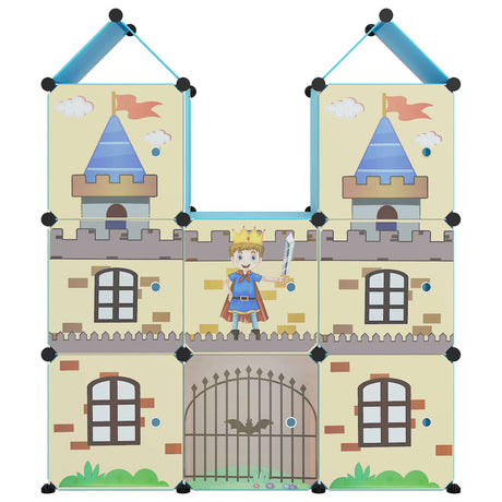 Vidaxl kinderopbergmeubel met 8 vakken polypropeen blauw