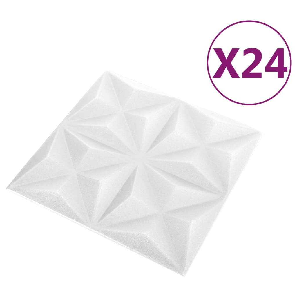 VidaXL 24 st Wandpanelen 3D origami 6 m² 50x50 cm wit