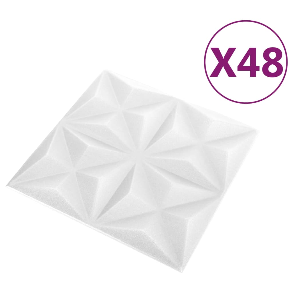 VidaXL 48 st Wandpanelen 3D origami 12 m² 50x50 cm wit