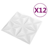 VidaXL 12 st Wandpanelen 3D origami 3 m² 50x50 cm wit