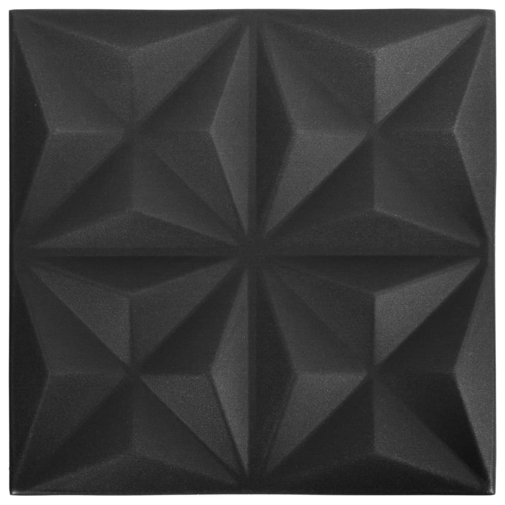 VidaXL 12 st Wandpanelen 3D origami 3 m² 50x50 cm zwart