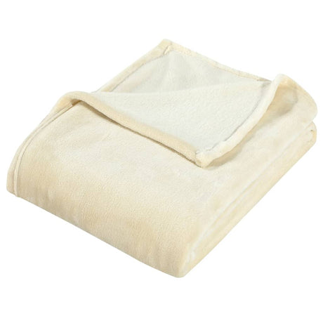 Vidaxl deken 150x200 cm polyester crèmekleurig
