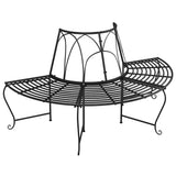 Vidaxl boombanken 2 st halfrond ø159 cm staal zwart