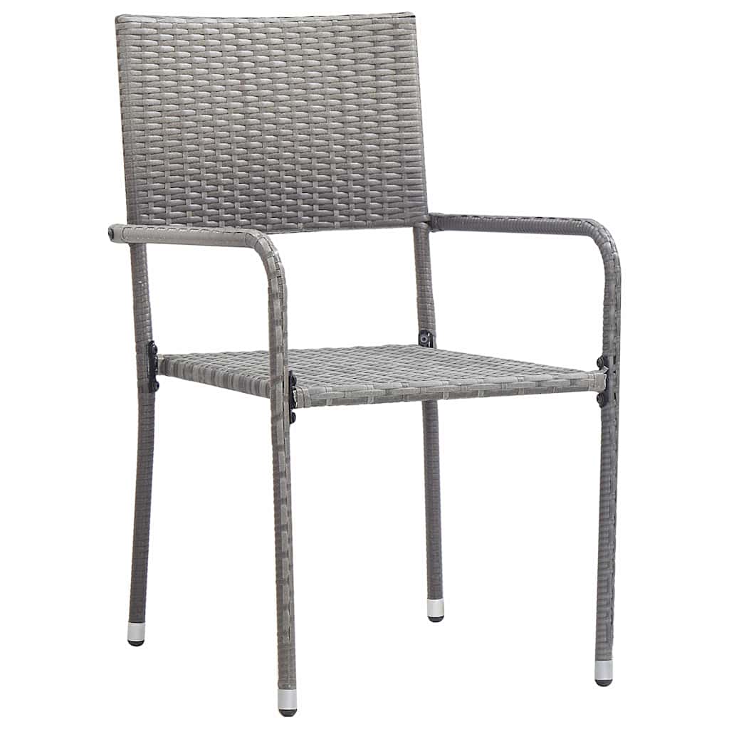 Vidaxl tuinstoelen 6 st stapelbaar poly rattan grijs