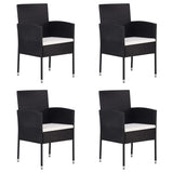 Vidaxl tuinstoelen 4 st met crèmewitte kussens poly rattan zwart