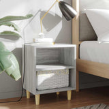 Vidaxl nachtkastjes 2 st met houten poten 40x30x50 cm grijs sonoma