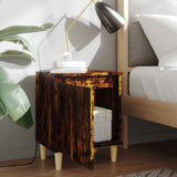 Vidaxl nachtkastjes 2 st met houten poten 40x30x50 cm gerookt eiken