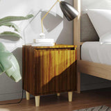 Vidaxl nachtkastje met houten poten 40x30x50 cm bruin eikenkleur
