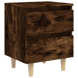 Vidaxl nachtkastje met houten poten 40x35x50 cm gerookt eikenkleurig