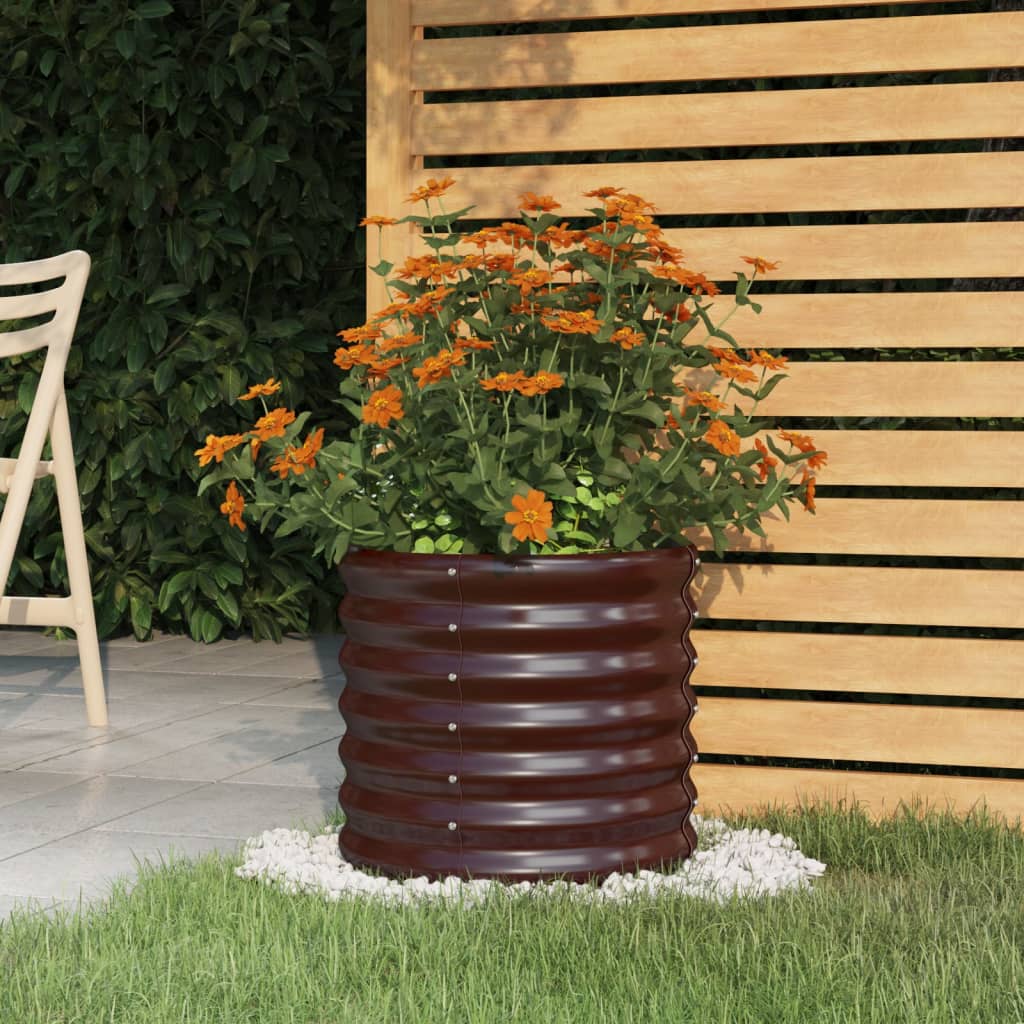 Vidaxl plantenbak 40x40x36 cm gepoedercoat staal bruin