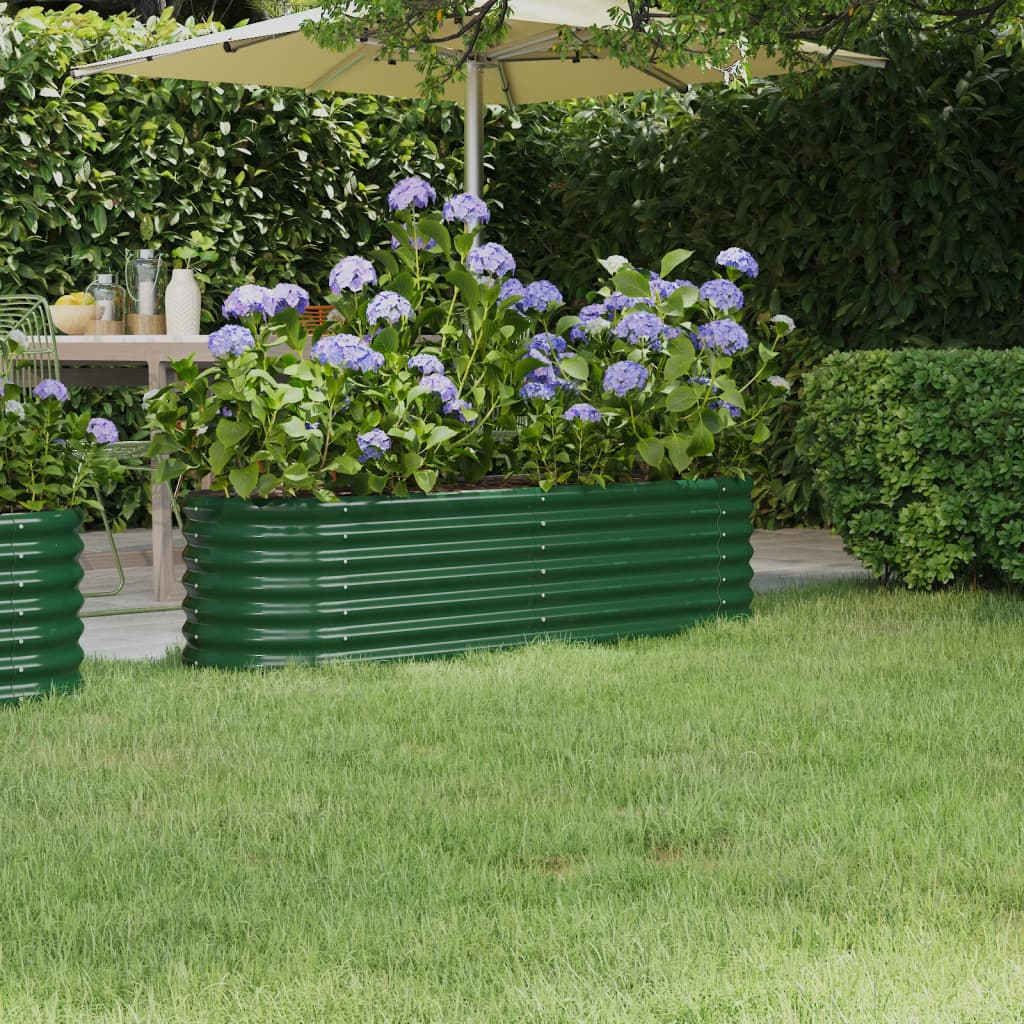 Vidaxl plantenbak 152x40x36 cm gegalvaniseerd staal groen