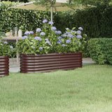 Vidaxl plantenbak 152x40x36 cm gepoedercoat staal bruin