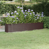 Vidaxl plantenbak 224x40x36 cm gepoedercoat staal bruin