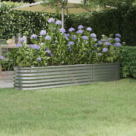 Vidaxl plantenbak 224x40x36 cm gegalvaniseerd staal zilverkleurig