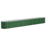 Vidaxl plantenbak 332x40x36 cm gepoedercoat staal groen