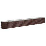 Vidaxl plantenbak 332x40x36 cm gegalvaniseerd staal bruin