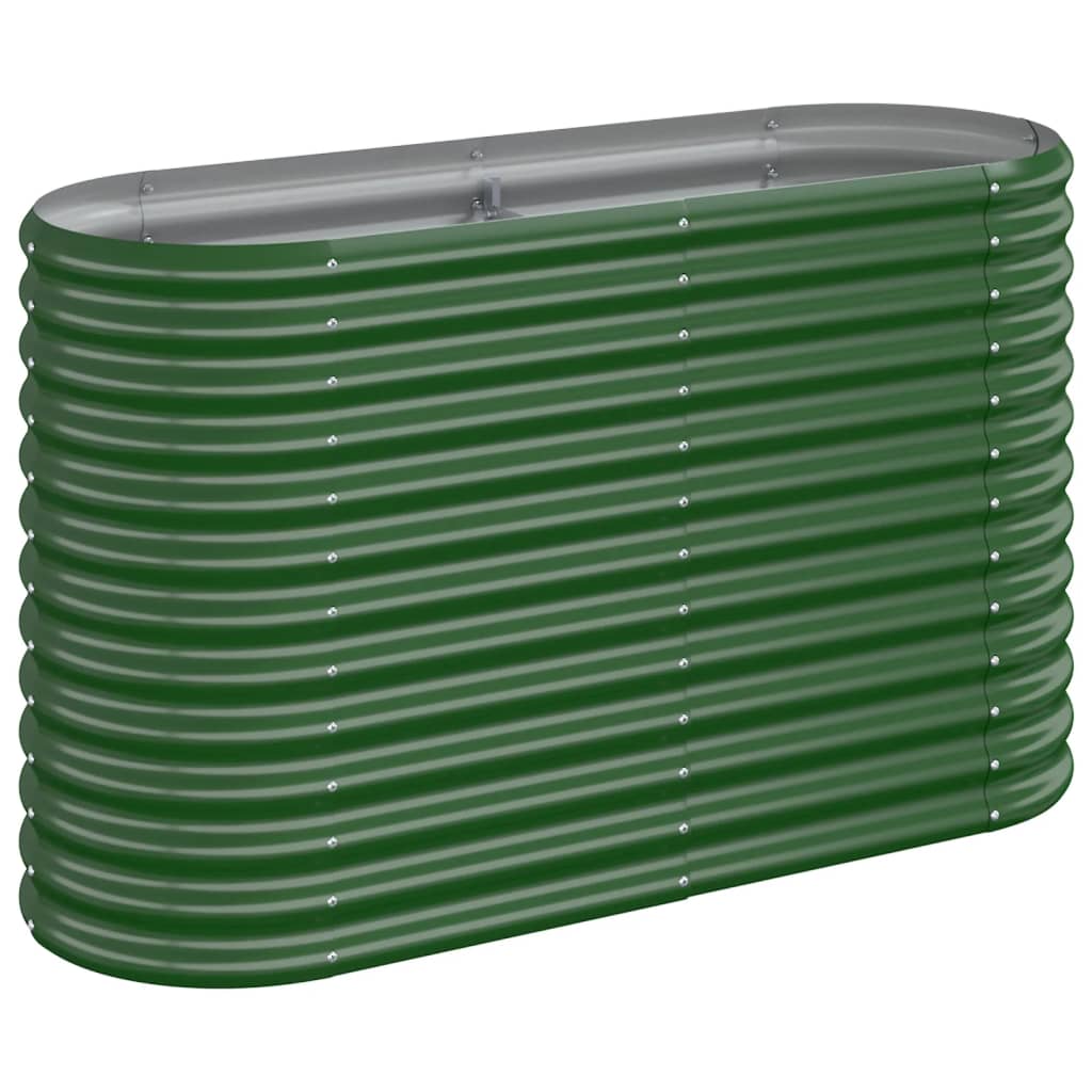 Vidaxl plantenbak 114x40x68 cm gepoedercoat staal groen