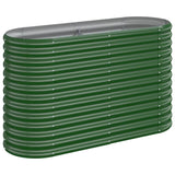 Vidaxl plantenbak 114x40x68 cm gepoedercoat staal groen