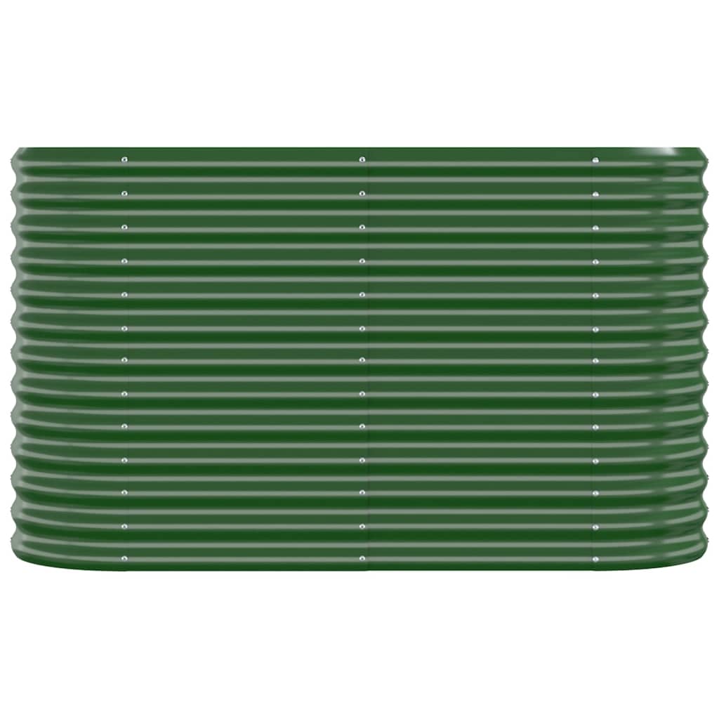 Vidaxl plantenbak 114x40x68 cm gepoedercoat staal groen