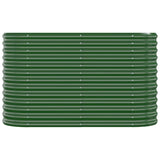 Vidaxl plantenbak 114x40x68 cm gepoedercoat staal groen