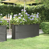 Vidaxl plantenbak 152x40x68 cm gepoedercoat staal antracietkleurig