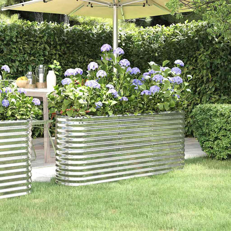 Vidaxl plantenbak 152x40x68 cm gegalvaniseerd staal zilverkleurig