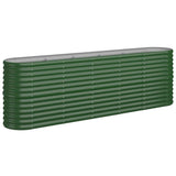 Vidaxl plantenbak 224x40x68 cm gepoedercoat staal groen