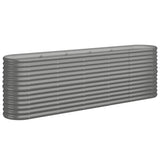Vidaxl plantenbak 224x40x68 cm gegalvaniseerd staal grijs