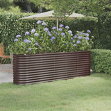 Vidaxl plantenbak 224x40x68 cm gepoedercoat staal bruin