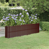 Vidaxl plantenbak 260x40x68 cm gepoedercoat staal bruin