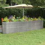 Vidaxl plantenbak 332x40x68 cm gegalvaniseerd staal zilverkleurig