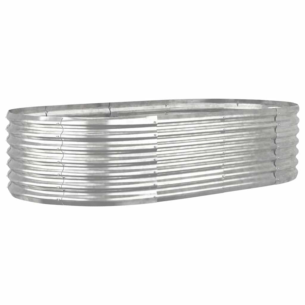 Vidaxl plantenbak 152x80x36 cm gegalvaniseerd staal zilverkleurig
