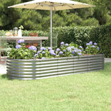 Vidaxl plantenbak 224x80x36 cm gegalvaniseerd staal zilverkleurig
