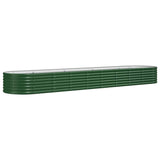 Vidaxl plantenbak 368x80x36 cm gepoedercoat staal groen